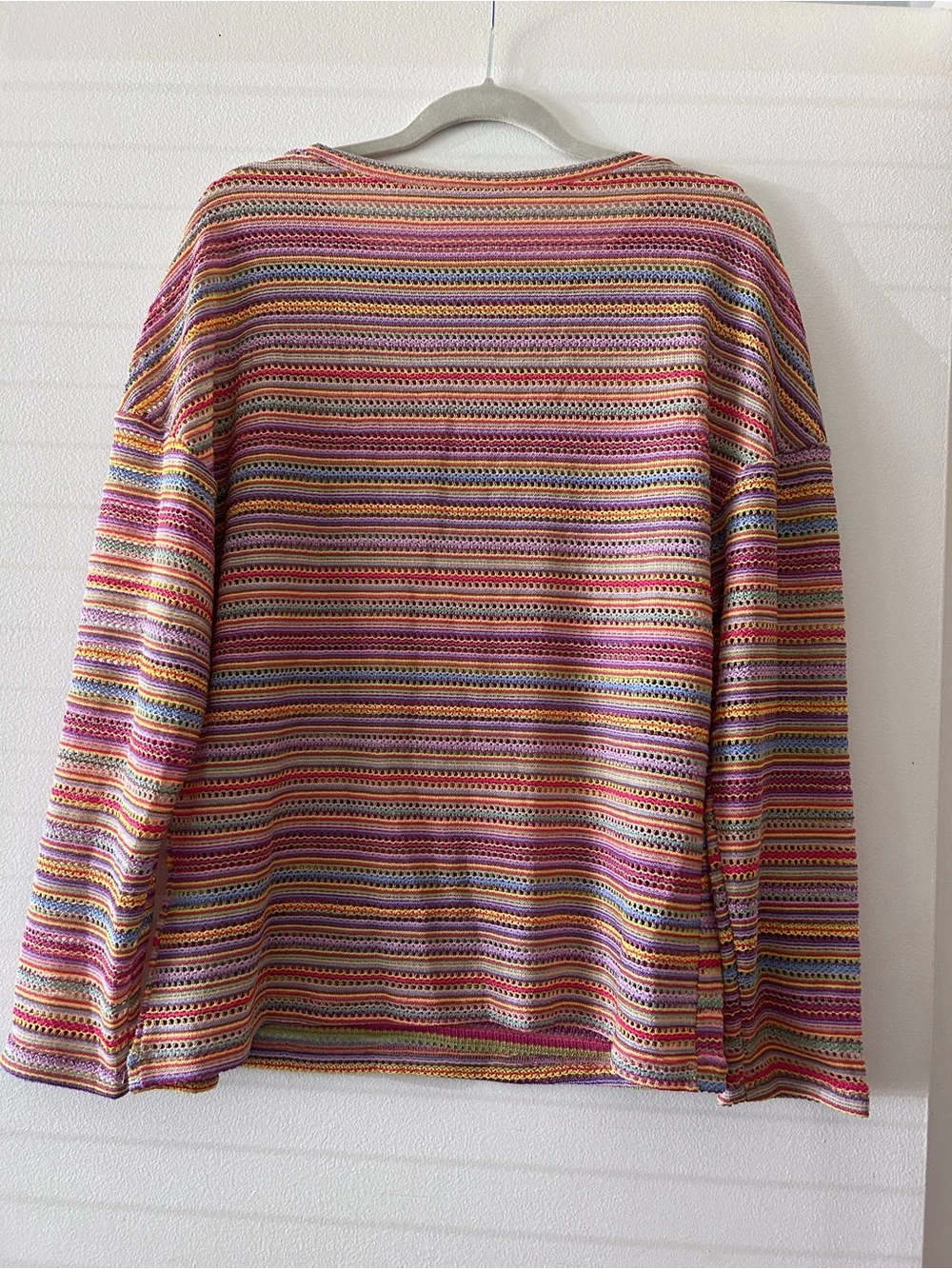 Women’s Striped Lightweight Knit Pullover Sweater - Multicolor - Picture 3 of 5